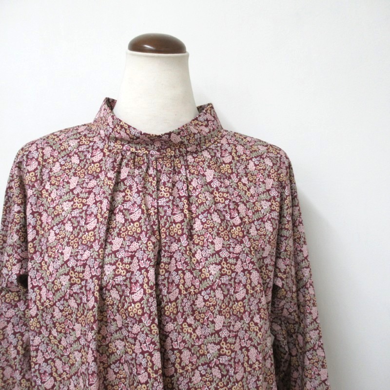 J.Sloane  LIBERTYロールカラーブラウス /WINE3 【日本製】